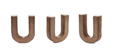 Single sawn wooden letter isolatedの写真素材