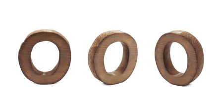 Single sawn wooden letter isolatedの写真素材