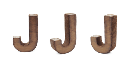 Single sawn wooden letter isolatedの写真素材