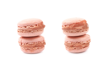 Two macaron cookies isolatedの写真素材