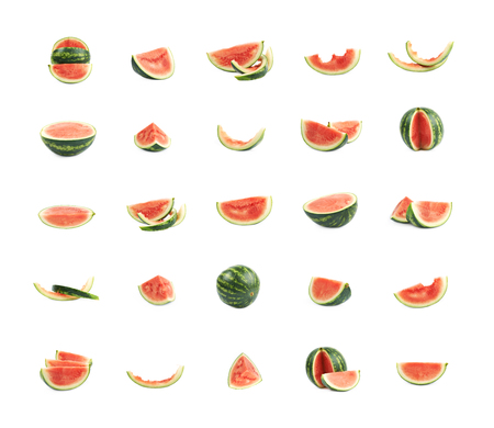 Set of multiple watermelon imagesの写真素材