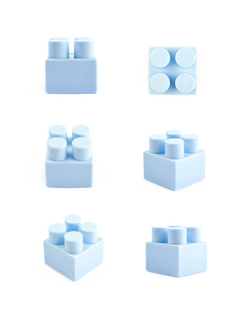 Single toy construction block isolatedの写真素材