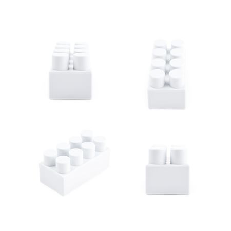 Single toy construction block isolatedの写真素材