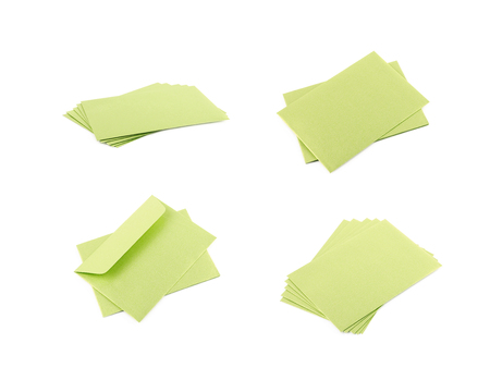 Pile of paper envelopes isolatedの写真素材