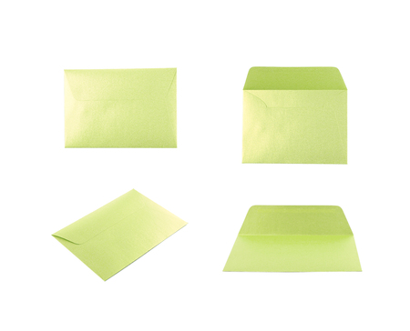Closed paper envelope isolatedの写真素材