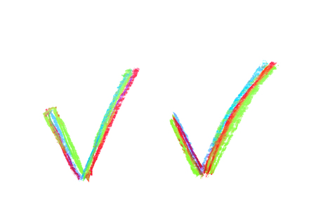 Hand drawn yes tick mark signの写真素材