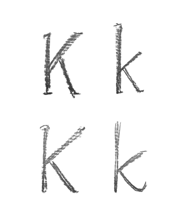 Hand drawn letter set isolatedの写真素材