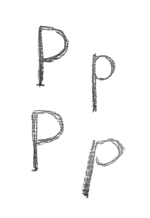Hand drawn letter set isolatedの写真素材