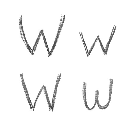 Hand drawn letter set isolatedの写真素材