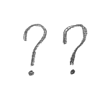 Hand drawn question mark symbol isolatedの写真素材