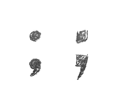 Hand drawn semicolon symbol isolatedの写真素材