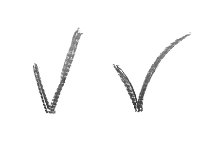 Hand drawn yes tick mark signの写真素材