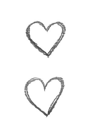 Hand drawn heart shape isolatedの写真素材