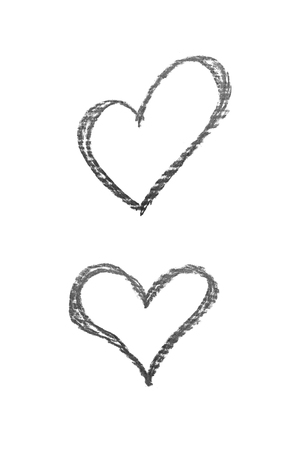 Hand drawn heart shape isolatedの写真素材