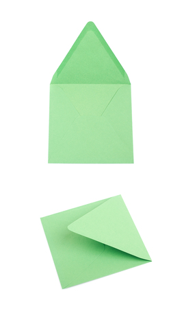 Sqaure shaped paper envelope isolatedの写真素材