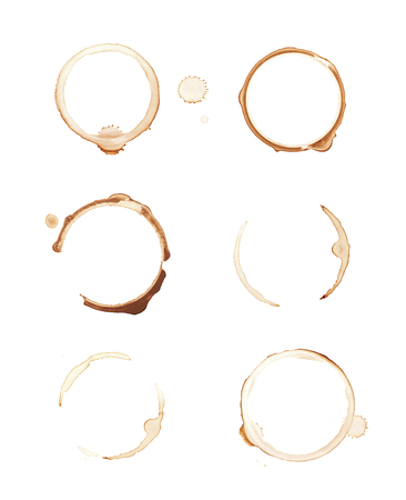 Round coffee stain isolatedの写真素材