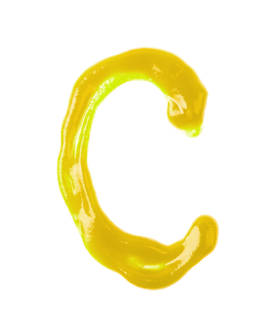 Single letter made of sauce isolatedの写真素材