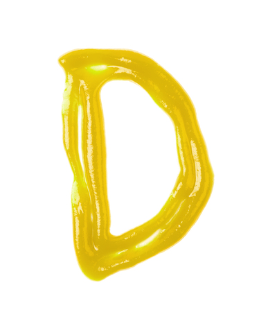 Single letter made of sauce isolatedの写真素材