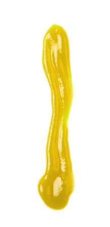 Single letter made of sauce isolatedの写真素材