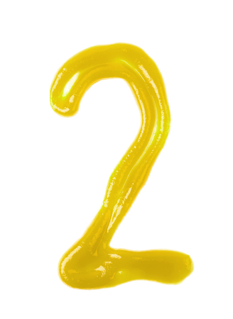Single number made of sauce isolatedの写真素材