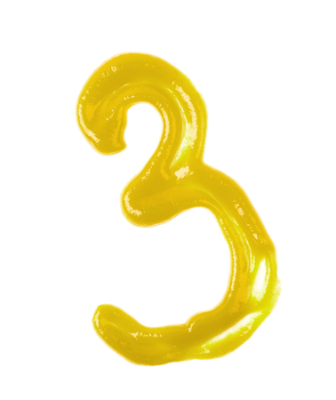 Single number made of sauce isolatedの写真素材