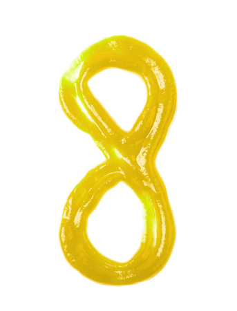 Single number made of sauce isolatedの写真素材