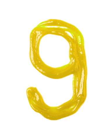 Single number made of sauce isolatedの写真素材