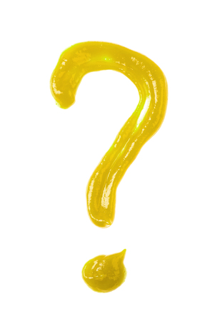 Question mark made of sauceの写真素材