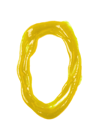 Single number made of sauce isolatedの写真素材