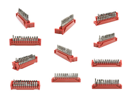Set of screwdriver bits isolatedの写真素材