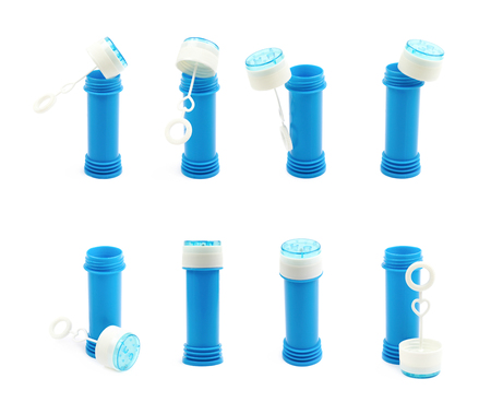 Plastic bottle of bubble solutionの写真素材
