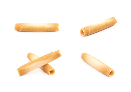 Tube shaped cookie isolatedの写真素材