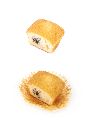 Chocolate corn muffin isolatedの写真素材