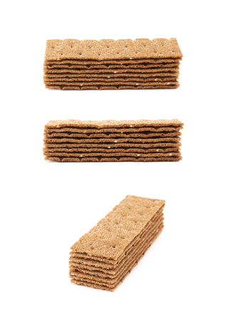 Thin rye crispy cracker isolatedの写真素材