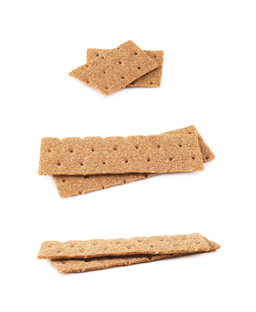 Thin rye crispy cracker isolatedの写真素材