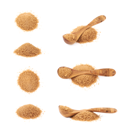 Pile of brown sugar isolatedの写真素材
