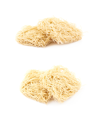 Block of instant noodles isolatedの写真素材