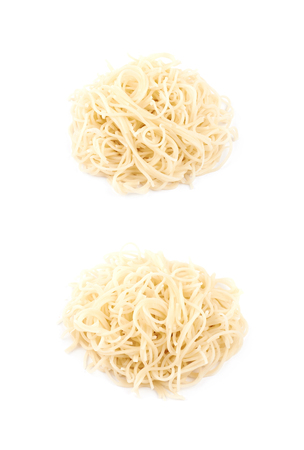 Pile of cooked noodles isolatedの写真素材