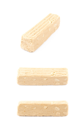 Beige halva confection isolatedの写真素材