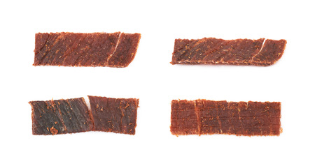 Sliced cured meat flakes isolatedの写真素材