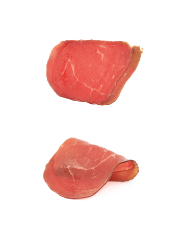 Sliced ham isolatedの写真素材