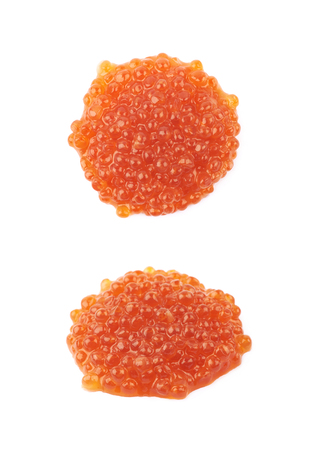 Pile of red caviar isolatedの写真素材