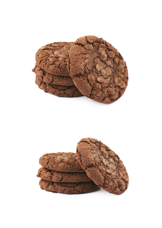 Chocolate chip cookie isolatedの写真素材