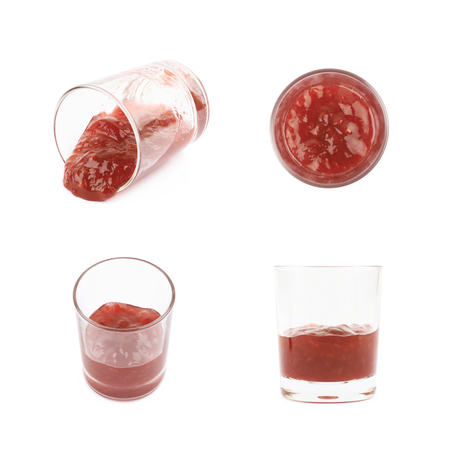 Glass shot of jam isolatedの写真素材