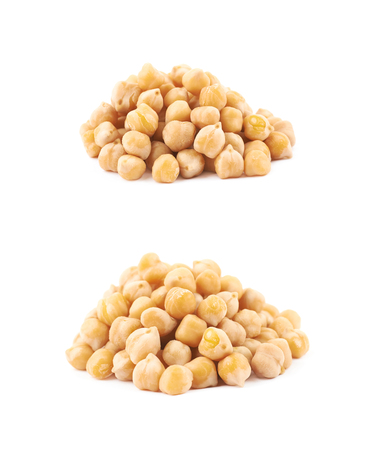 Pile of cooked chick peas isolatedの写真素材