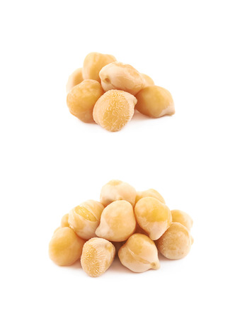Pile of cooked chick peas isolatedの写真素材