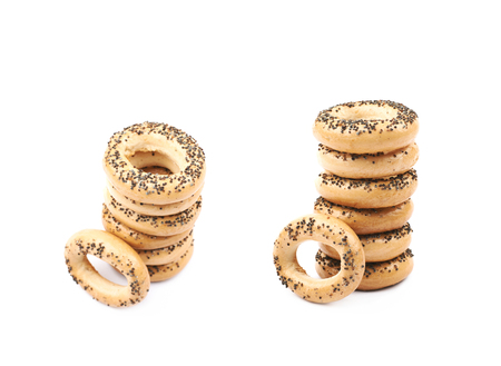 Poppy seeds bagel isolatedの写真素材