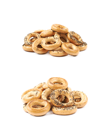 Poppy seeds bagel isolatedの写真素材