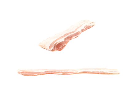 Raw bacon composition isolatedの写真素材