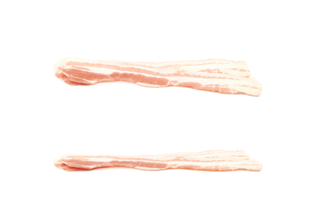 Raw bacon composition isolatedの写真素材